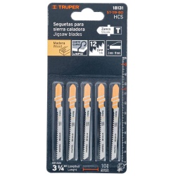 Hojas de Sierra para Calar 3" (7,5 cm) 12 DPP Zanco T Corte Curvo para Madera 5 Pz Truper 18131