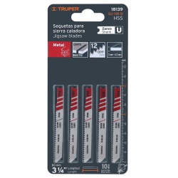 Hojas de Sierra para Calar 3" (7,5 cm) 12 DPP Zanco U Corte Recto para Metal 5 Pz Truper 18139
