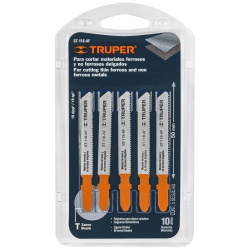 Hojas de Sierra para Calar 3-1/4" (8 cm) 18 DPP Zanco T Corte Recto para Metal 5 Pz Truper 18129