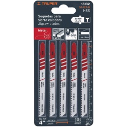 Hojas de Sierra para Calar 4" (710 cm) 8 DPP Zanco T Corte Recto para Metal 5 Pz Truper 18132
