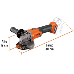 Amoladora Angular 4 1/2" 20V Brushless Baretool 7200Rpm Truper 103255
