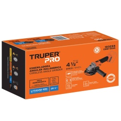 Amoladora Angular 4 1/2" 20V Brushless Baretool 7200Rpm Truper 103255