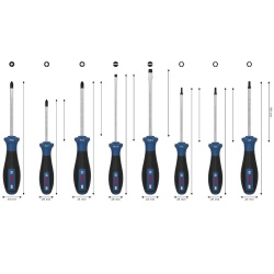 Juego de Destornillador Mixto PH/PZ/SL/TX 8Pz Bosch 1600.A03.9PF-000