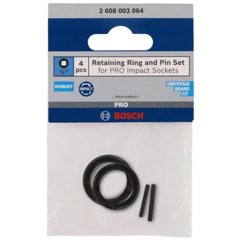 Juego de Anillo de retención y pasador para vasos de impacto PRO 1/4" Bosch 2608.003.064-000