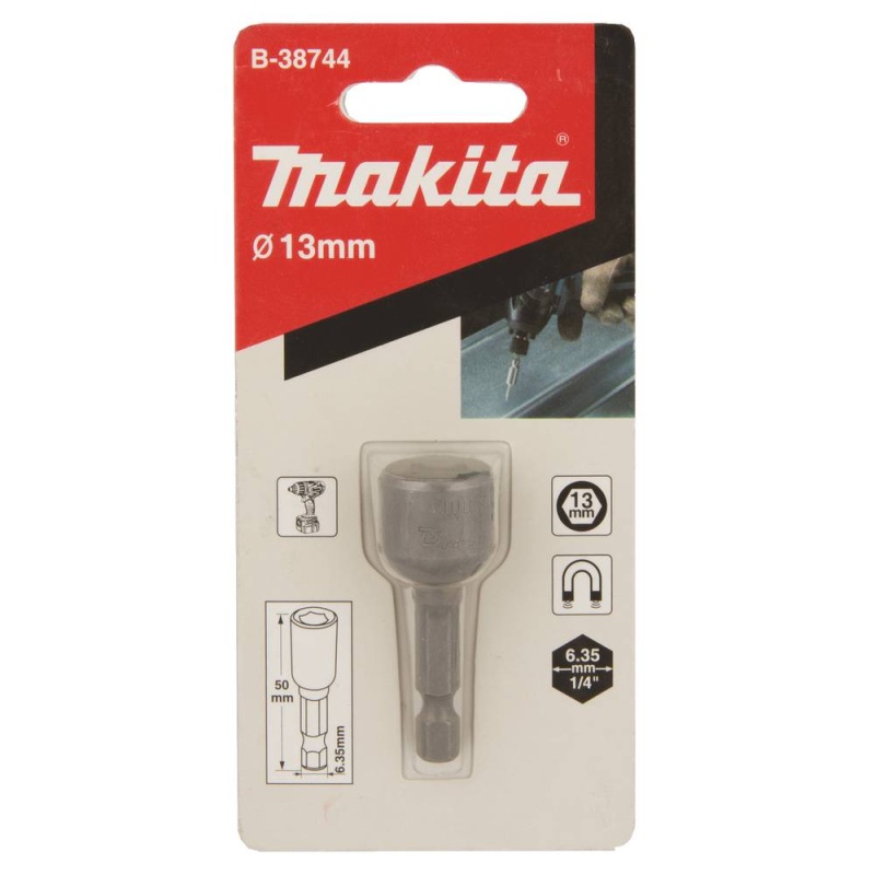Dado Magnetico Hexagonal Milimetrico 1/4" x 13mm Makita B-38744