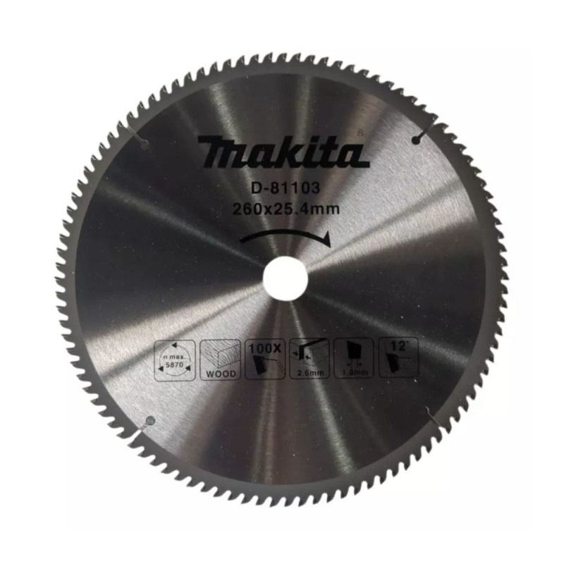 Disco Sierra Circular para madera 10-1/4" 100 Dientes Makita D-81103