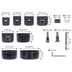 Juego de Sierras de Copa para Madera 14 Pz Bosch 2608.594.504-000