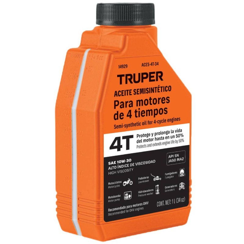 Aceite semi sintetico 4 Tiempos 1000 Ml Truper 14929