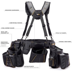 Set de Tirantes y Cinturon Portaherramientas Pro Framer ToughBuilt TB-301-6