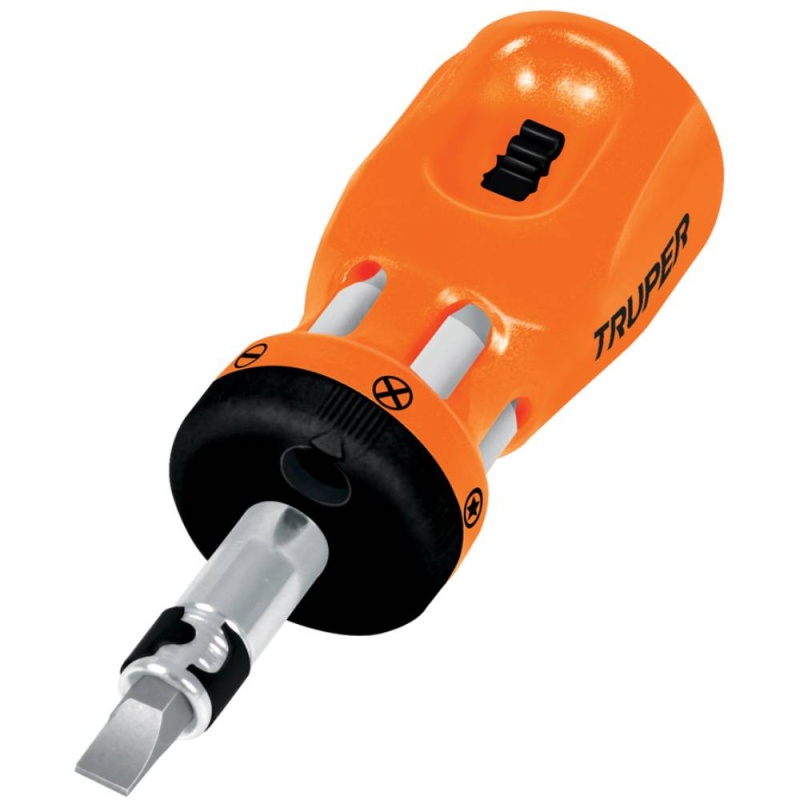 Desarmador 1/4" Tipo Trompo con Matraca y 6 Puntas Dobles Truper 18193