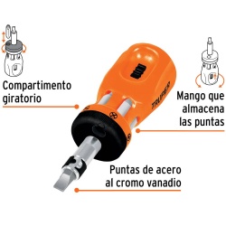 Desarmador 1/4" Tipo Trompo con Matraca y 6 Puntas Dobles Truper 18193