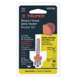 Fresa de Carburo 5/8" x 1/4" con Rodaje para RedondearTruper 102726