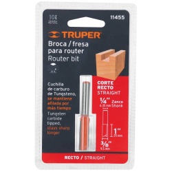Fresa de Carburo Recta 2 Filos 3/4" x 1/4" Truper 11455