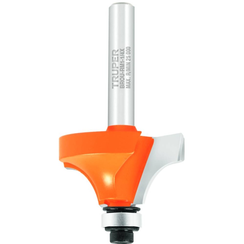 Fresa de Carburo Redondeadora de Moldura 1-1/4" x 1/4" con Rodaje Truper 11473