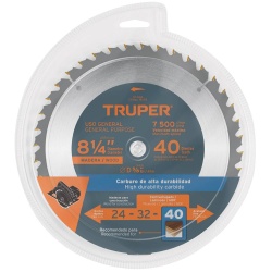 Disco de Sierra 8-1/4" para Madera 40 D Truper 18303