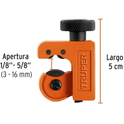 Mini Cortador de Tubo de Cobre 1/8" a 5/8" Cuchilla 18 mm Truper 12850