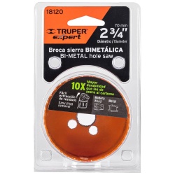 Sierra Copa Bimetálica 2-3/4" para Metal y Madera Truper 18120