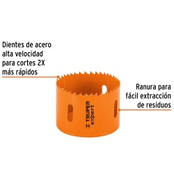 Sierra Copa Bimetálica 2-3/4" para Metal y Madera Truper 18120
