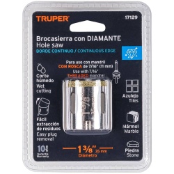 Sierra Copa con Diamante 1-3/8" Borde Continuo Truper 17129