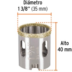 Sierra Copa con Diamante 1-3/8" Borde Continuo Truper 17129