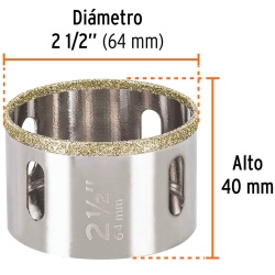 Sierra Copa con Diamante 2-1/2" Borde Continuo Truper 17134