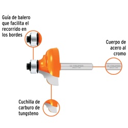 Fresa Clásica 1-3/8" x 1/4" con Rodaje Truper 11482