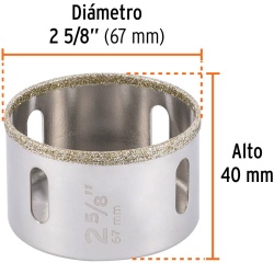 Sierra Copa con Diamante 2-5/8" Borde Continuo Truper 17135