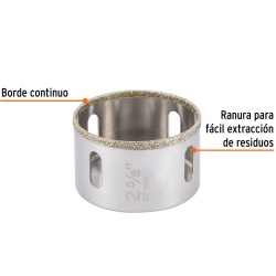Sierra Copa con Diamante 2-5/8" Borde Continuo Truper 17135