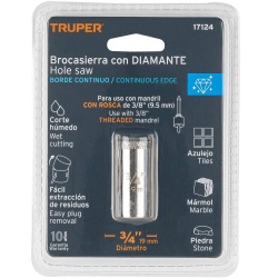 Sierra Copa con Diamante 3/4" Borde Continuo Truper 17124