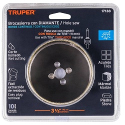 Sierra Copa con Diamante 3-1/2" Borde Continuo Truper 17138