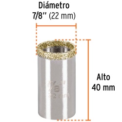 Sierra Copa con Diamante 7/8" Borde Continuo Truper 17125