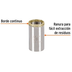 Sierra Copa con Diamante 7/8" Borde Continuo Truper 17125