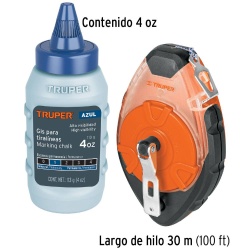 Tiralíneas 30 m (100 ft) con Gis Azul Truper 18575