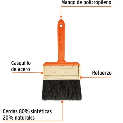 Brocha Profesional de 4" (10,16 cm) con Mango de Plastico Truper 14486