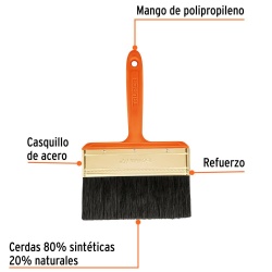 Brocha Profesional de 6" (15,24 cm) con Mango de Plastico Truper 14488
