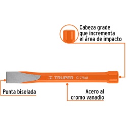 Cincel Corte Frío 7/8" x 8" Truper 12151