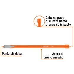 Cincel Corte Frío 3/8" x 8" Truper 12109