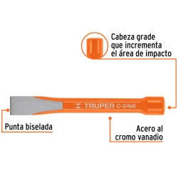 Cincel Corte Frío 3/4" x 6" Truper 12139