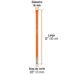 Cincel Corte Frío 1/2" x 12" Truper 12124
