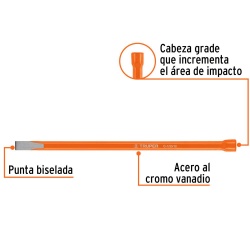 Cincel Corte Frío 1/2" x 12" Truper 12124