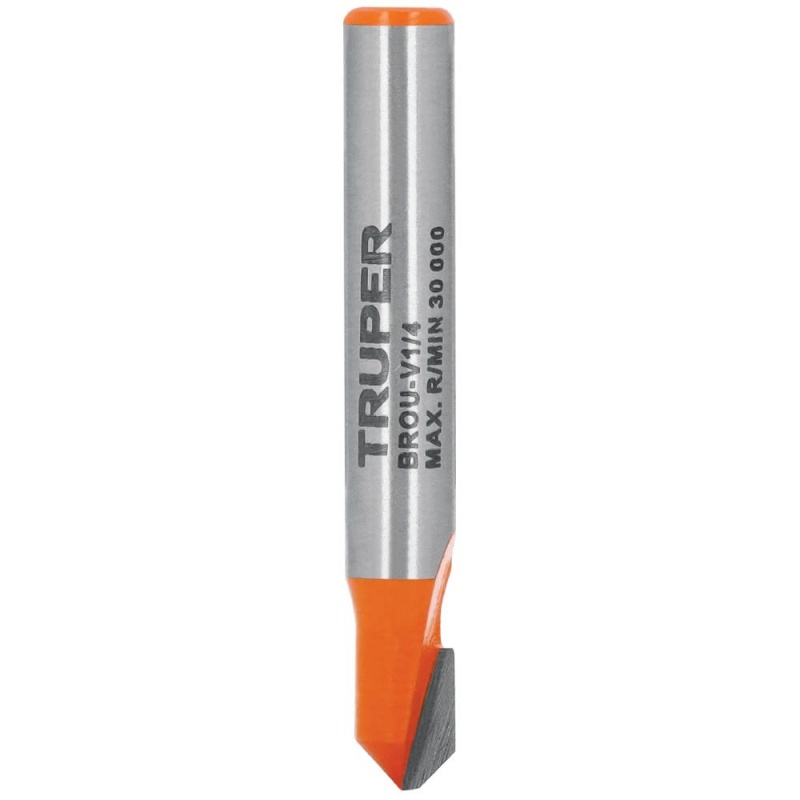 Fresa de Carburo 1/4"x 1/4" Corte en V Truper 102718