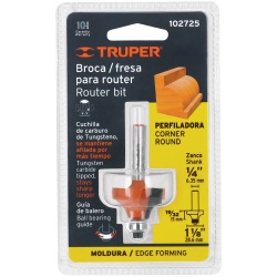 Fresa de Carburo para Perfil Redondeado 1-1/8" x 1/4" con Rodaje Truper 102725
