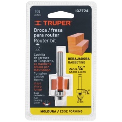 Fresa de Carburo para Rebaje 7/8" x 1/4" con Rodaje Truper 102724