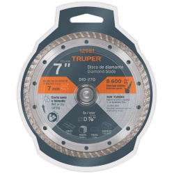 Disco Diamantado Turbo 7" x 2.8 mm para Concreto Truper 12981