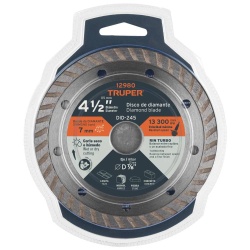 Disco Diamantado Turbo 4-1/2" x 2.2 mm para Concreto Truper 12980