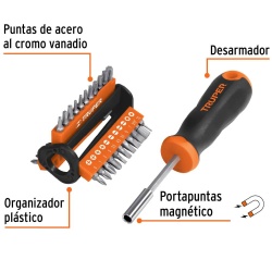Desarmador Multipunta 1/4"con 33 puntas Intercambiables Truper 13595